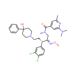 CO/N=C(\CN(C)C(=O)c1cc(C)nc(N(C)C)c1)[C@@H](CCN1CCC(O)(c2ccccc2)CC1)c1ccc(Cl)c(Cl)c1 ZINC000029226602