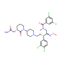 CO/N=C(\CN(C)C(=O)c1cc(Cl)cc(Cl)c1)[C@@H](CCN1CCC(N2CCC[C@@H](CC(N)=O)C2=O)CC1)c1ccc(Cl)c(Cl)c1 ZINC000026258648