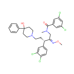 CO/N=C(\CN(C)C(=O)c1cc(Cl)cc(Cl)c1)[C@@H](CCN1CCC(O)(c2ccccc2)CC1)c1ccc(Cl)c(Cl)c1 ZINC000029227272