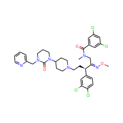 CO/N=C(\CN(C)C(=O)c1cc(Cl)cc(Cl)c1)[C@H](CCN1CCC(N2CCCN(Cc3ccccn3)C2=O)CC1)c1ccc(Cl)c(Cl)c1 ZINC000026403393