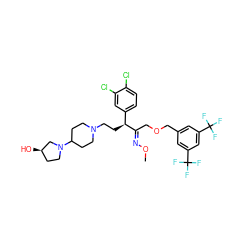 CO/N=C(\COCc1cc(C(F)(F)F)cc(C(F)(F)F)c1)[C@@H](CCN1CCC(N2CC[C@@H](O)C2)CC1)c1ccc(Cl)c(Cl)c1 ZINC000027553657