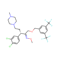 CO/N=C(\COCc1cc(C(F)(F)F)cc(C(F)(F)F)c1)[C@@H](CCN1CCN(C)CC1)c1ccc(Cl)c(Cl)c1 ZINC000026393720