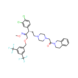 CO/N=C(\COCc1cc(C(F)(F)F)cc(C(F)(F)F)c1)[C@@H](CCN1CCN(CC(=O)N2CCc3ccccc3C2)CC1)c1ccc(Cl)c(Cl)c1 ZINC000095610345