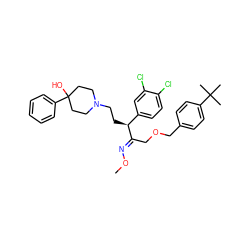 CO/N=C(\COCc1ccc(C(C)(C)C)cc1)[C@@H](CCN1CCC(O)(c2ccccc2)CC1)c1ccc(Cl)c(Cl)c1 ZINC000029226391