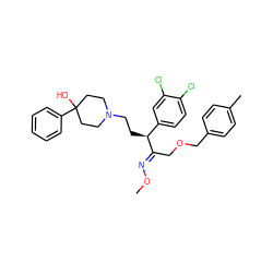 CO/N=C(\COCc1ccc(C)cc1)[C@@H](CCN1CCC(O)(c2ccccc2)CC1)c1ccc(Cl)c(Cl)c1 ZINC000029226552