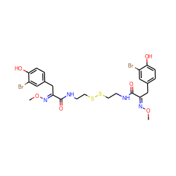 CO/N=C(\Cc1ccc(O)c(Br)c1)C(=O)NCCSSCCNC(=O)/C(Cc1ccc(O)c(Br)c1)=N/OC ZINC000030741151