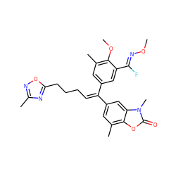 CO/N=C(\F)c1cc(/C(=C\CCCc2nc(C)no2)c2cc(C)c3oc(=O)n(C)c3c2)cc(C)c1OC ZINC000028656372