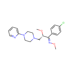 CO/N=C(\c1ccc(Cl)cc1)[C@H](CN1CCN(c2ccccn2)CC1)OC ZINC000036476246