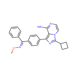 CO/N=C(\c1ccccc1)c1ccc(-c2nc(C3CCC3)n3ccnc(N)c23)cc1 ZINC000096168078