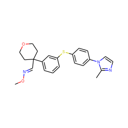 CO/N=C/C1(c2cccc(Sc3ccc(-n4ccnc4C)cc3)c2)CCOCC1 ZINC000028520568