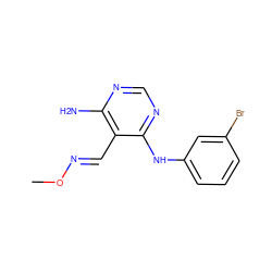 CO/N=C/c1c(N)ncnc1Nc1cccc(Br)c1 ZINC000029044937