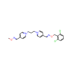 CO/N=C/c1cc[n+](CCC[n+]2ccc(/C=N/OCc3c(Cl)cccc3Cl)cc2)cc1 ZINC000013601042