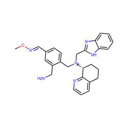 CO/N=C/c1ccc(CN(Cc2nc3ccccc3[nH]2)[C@@H]2CCCc3cccnc32)c(CN)c1 ZINC000066101095