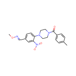 CO/N=C/c1ccc(N2CCN(C(=O)c3ccc(C)cc3)CC2)c([N+](=O)[O-])c1 ZINC000004049812