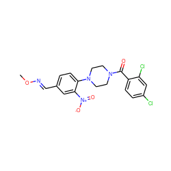 CO/N=C/c1ccc(N2CCN(C(=O)c3ccc(Cl)cc3Cl)CC2)c([N+](=O)[O-])c1 ZINC000008667153