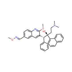 CO/N=C/c1ccc2nc(OC)c([C@@H](c3ccccc3)[C@](O)(CCN(C)C)c3cccc4ccccc34)cc2c1 ZINC000201436642