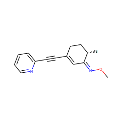 CO/N=C1/C=C(C#Cc2ccccn2)CC[C@@H]1F ZINC000095556055