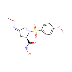 CO/N=C1/C[C@H](C(=O)NO)N(S(=O)(=O)c2ccc(OC)cc2)C1 ZINC000003923932