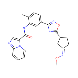 CO/N=C1/CC[C@@H](c2nc(-c3ccc(C)c(NC(=O)c4cnc5ccccn45)c3)no2)C1 ZINC000217872244