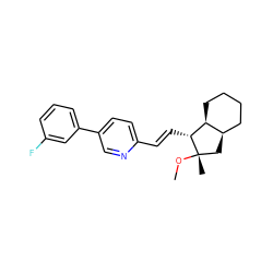 CO[C@@]1(C)C[C@@H]2CCCC[C@@H]2[C@H]1/C=C/c1ccc(-c2cccc(F)c2)cn1 ZINC000103247438