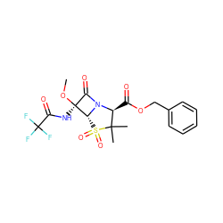 CO[C@@]1(NC(=O)C(F)(F)F)C(=O)N2[C@@H](C(=O)OCc3ccccc3)C(C)(C)S(=O)(=O)[C@@H]21 ZINC000026376653