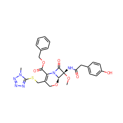 CO[C@@]1(NC(=O)Cc2ccc(O)cc2)C(=O)N2C(C(=O)OCc3ccccc3)=C(CSc3nnnn3C)CO[C@@H]21 ZINC000026488203