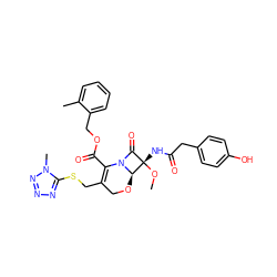 CO[C@@]1(NC(=O)Cc2ccc(O)cc2)C(=O)N2C(C(=O)OCc3ccccc3C)=C(CSc3nnnn3C)CO[C@@H]21 ZINC000026404732