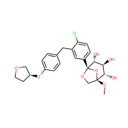 CO[C@@]12CO[C@@](c3ccc(Cl)c(Cc4ccc(O[C@H]5CCOC5)cc4)c3)(O1)[C@H](O)[C@@H](O)[C@@H]2O ZINC001772587356