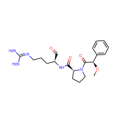 CO[C@@H](C(=O)N1CCC[C@H]1C(=O)N[C@H](C=O)CCCN=C(N)N)c1ccccc1 ZINC000013765401