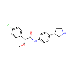 CO[C@@H](C(=O)Nc1ccc([C@@H]2CCNC2)cc1)c1ccc(Cl)cc1 ZINC000117721682