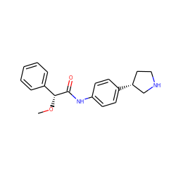 CO[C@@H](C(=O)Nc1ccc([C@@H]2CCNC2)cc1)c1ccccc1 ZINC000117730127