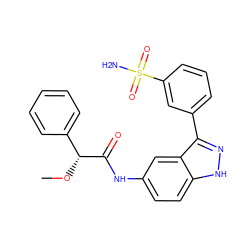 CO[C@@H](C(=O)Nc1ccc2[nH]nc(-c3cccc(S(N)(=O)=O)c3)c2c1)c1ccccc1 ZINC000199590516