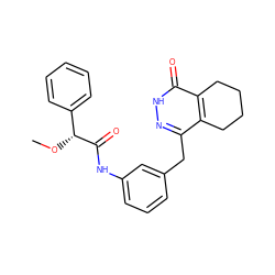 CO[C@@H](C(=O)Nc1cccc(Cc2n[nH]c(=O)c3c2CCCC3)c1)c1ccccc1 ZINC000167623019