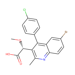 CO[C@@H](C(=O)O)c1c(C)nc2ccc(Br)cc2c1-c1ccc(Cl)cc1 ZINC000139090021