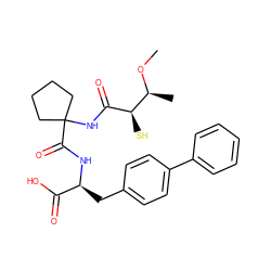 CO[C@@H](C)[C@@H](S)C(=O)NC1(C(=O)N[C@@H](Cc2ccc(-c3ccccc3)cc2)C(=O)O)CCCC1 ZINC000098084455