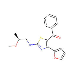 CO[C@@H](C)CNc1nc(-c2ccco2)c(C(=O)c2ccccc2)s1 ZINC000040392331