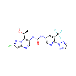 CO[C@@H](C)c1c(NC(=O)Nc2cnc(-n3nccn3)c(C(F)(F)F)c2)cnc2cc(Cl)nn12 ZINC000653878466