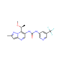 CO[C@@H](C)c1c(NC(=O)Nc2cncc(C(F)(F)F)c2)cnc2cc(C)nn12 ZINC000653878476