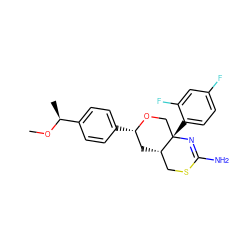 CO[C@@H](C)c1ccc([C@H]2C[C@H]3CSC(N)=N[C@@]3(c3ccc(F)cc3F)CO2)cc1 ZINC000221143215