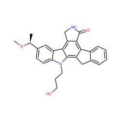 CO[C@@H](C)c1ccc2c(c1)c1c3c(c4c(c1n2CCCO)Cc1ccccc1-4)C(=O)NC3 ZINC000013530130