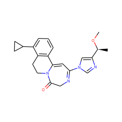 CO[C@@H](C)c1cn(C2=NCC(=O)N3CCc4c(cccc4C4CC4)C3=C2)cn1 ZINC000149107759