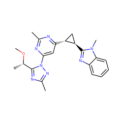 CO[C@@H](C)c1nc(C)nn1-c1cc([C@@H]2C[C@H]2c2nc3ccccc3n2C)nc(C)n1 ZINC000220222458