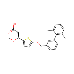 CO[C@@H](CC(=O)O)c1ccc(OCc2cccc(-c3c(C)cccc3C)c2)s1 ZINC001772589589