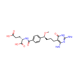 CO[C@@H](CCCc1c(N)nc(N)[nH]c1=O)c1ccc(C(=O)N[C@@H](CCC(=O)O)C(=O)O)cc1 ZINC000040980561