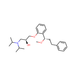 CO[C@@H](CCc1ccccc1)c1ccccc1OC[C@@H](O)CN(C(C)C)C(C)C ZINC000013529105