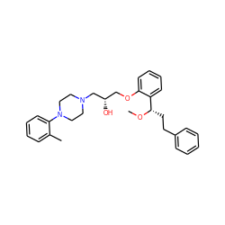 CO[C@@H](CCc1ccccc1)c1ccccc1OC[C@H](O)CN1CCN(c2ccccc2C)CC1 ZINC000096941799