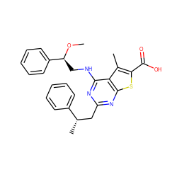 CO[C@@H](CNc1nc(C[C@H](C)c2ccccc2)nc2sc(C(=O)O)c(C)c12)c1ccccc1 ZINC001772571896