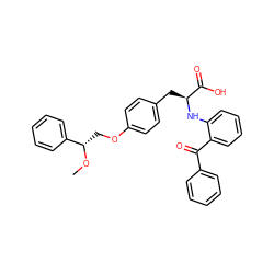 CO[C@@H](COc1ccc(C[C@H](Nc2ccccc2C(=O)c2ccccc2)C(=O)O)cc1)c1ccccc1 ZINC000013782257