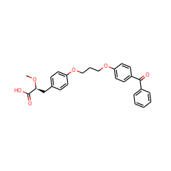 CO[C@@H](Cc1ccc(OCCCOc2ccc(C(=O)c3ccccc3)cc2)cc1)C(=O)O ZINC000028369948