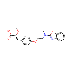 CO[C@@H](Cc1ccc(OCCN(C)c2nc3ccccc3o2)cc1)C(=O)O ZINC000001490017